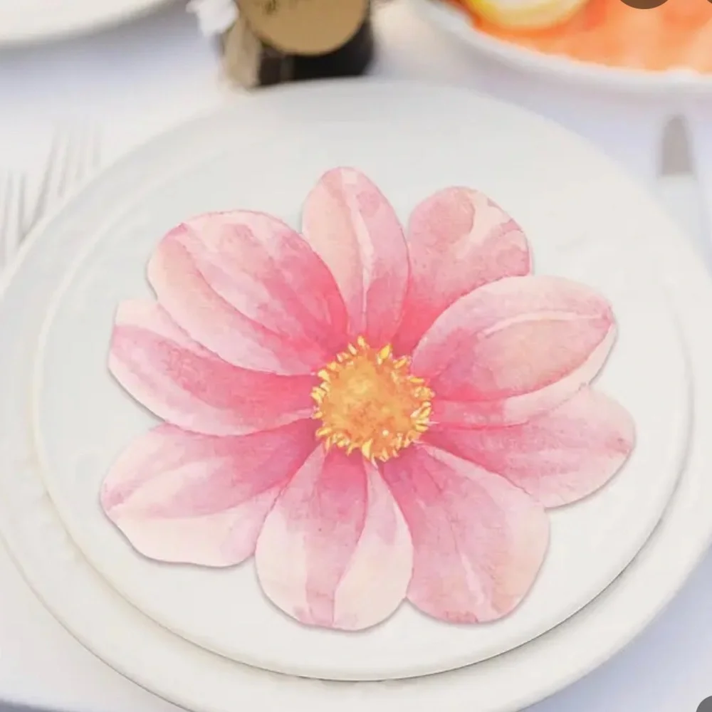 Pink Flower Shaped Decorative Party Luncheon Napkins, 20 ct